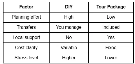 DIY vs Bali Tour Package from India