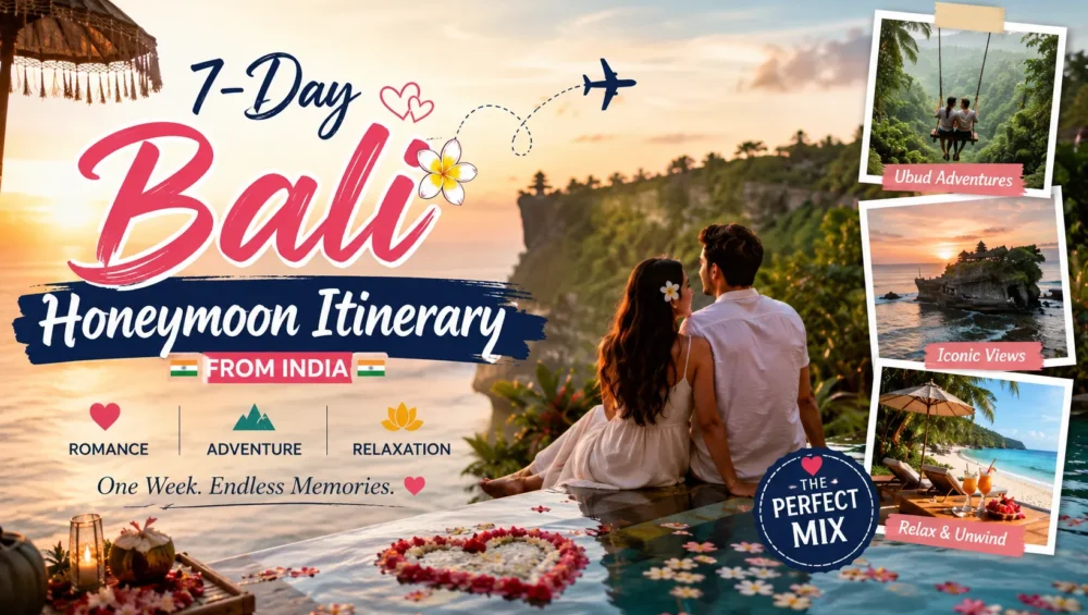 7-Day Bali Honeymoon Itinerary from India: The Classic Couple Route 23 7-Day Bali Honeymoon Itinerary from India The Perfect Mix of Romance, Adventure & Relaxation
