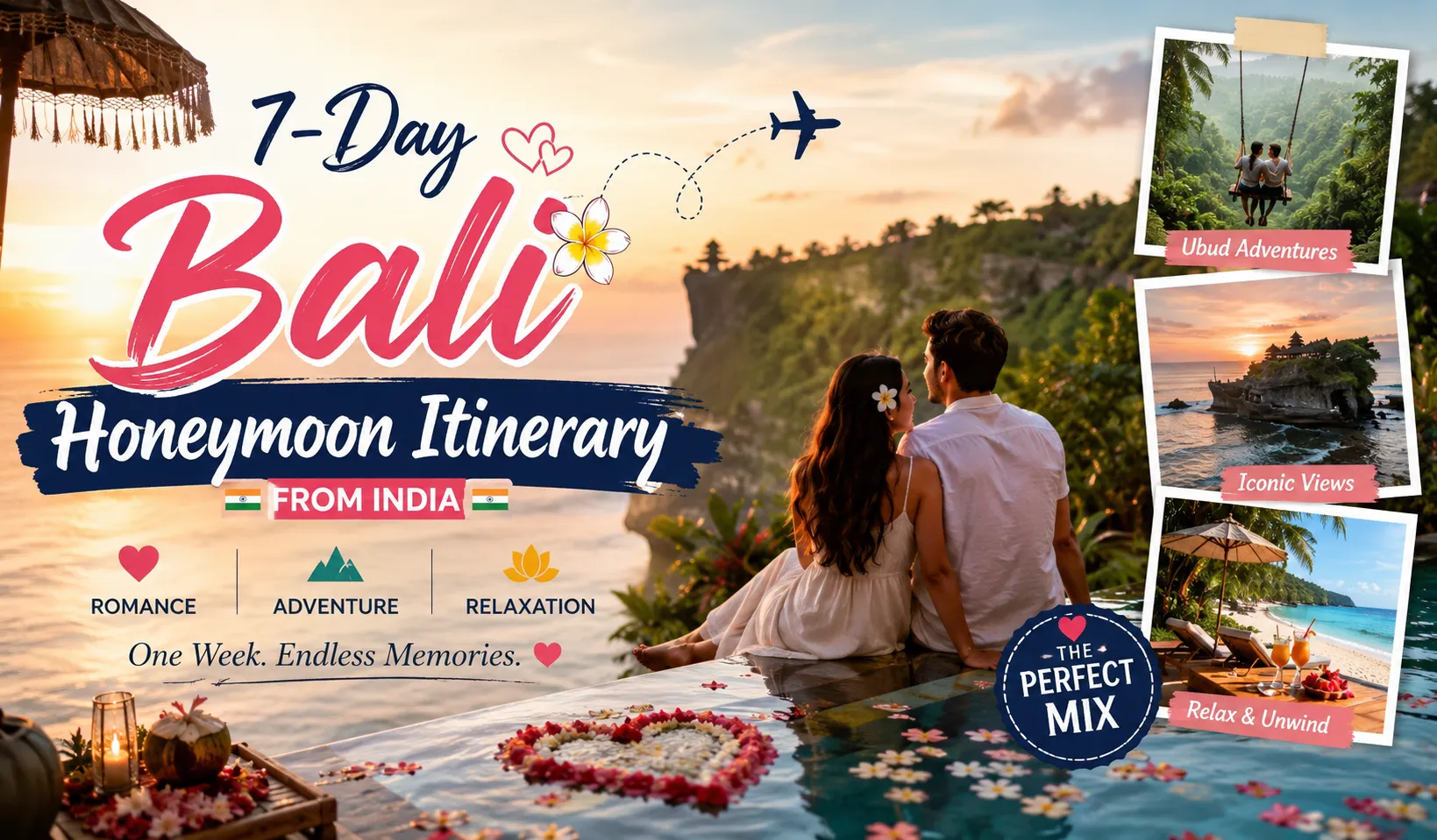 7-Day Bali Honeymoon Itinerary from India The Perfect Mix of Romance, Adventure & Relaxation